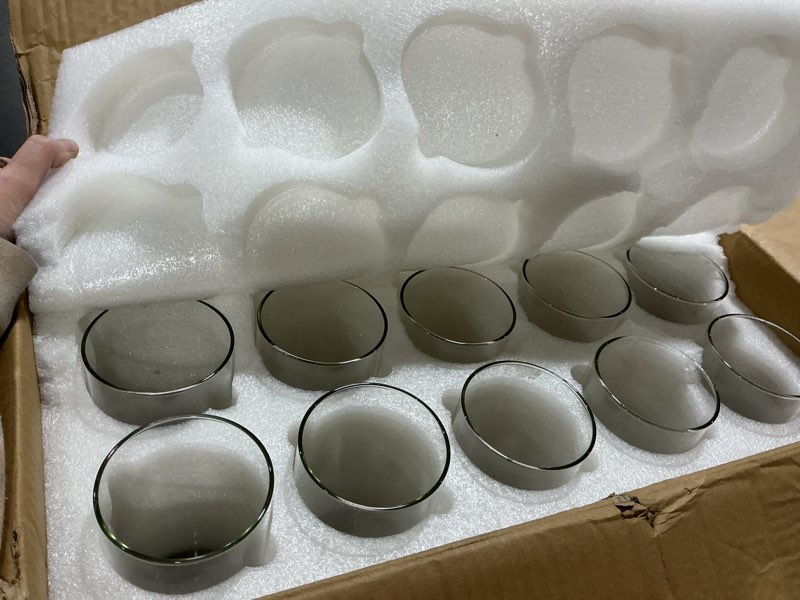 Condition photo showing Good Condition for 15Pack Glass Cylinder Vases for Centerpieces 14 Inch Tall Clear Flower Vases, Glass Hurricane Candle Holder Wedding Decorations, Modern Floating Candle Vase for Party Home Decor(3.35 x 14 Inch) 15 3.35 x 14 inch