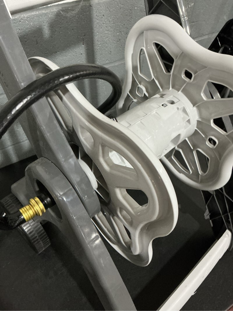 Condition photo showing As Is for suncast hosemobile plastic 175-ft cart hose reel