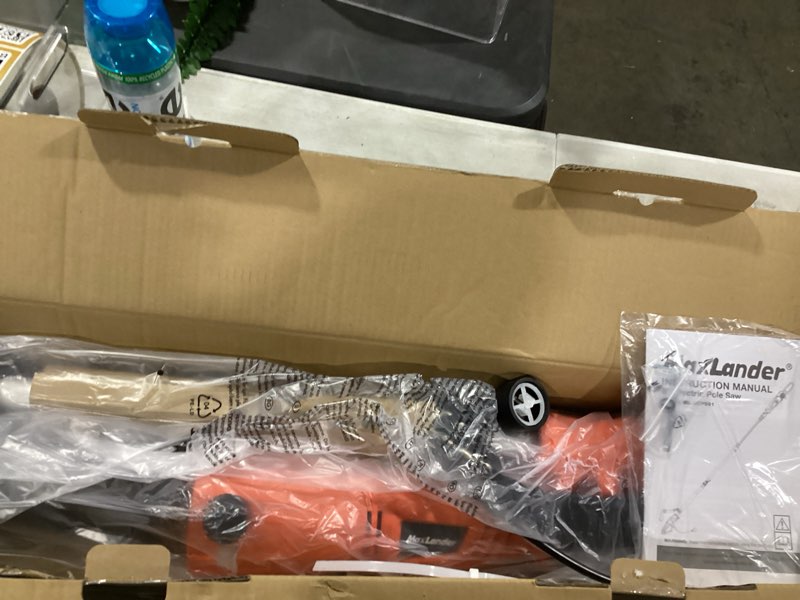 Condition photo showing As Is for maxlander 8-inch electric pole saw corded - 6 amp pole saws for tree trimming, 15-feet max reach pole saw, 31ft/s cutting speed - easy tree trimming & tool-free setup