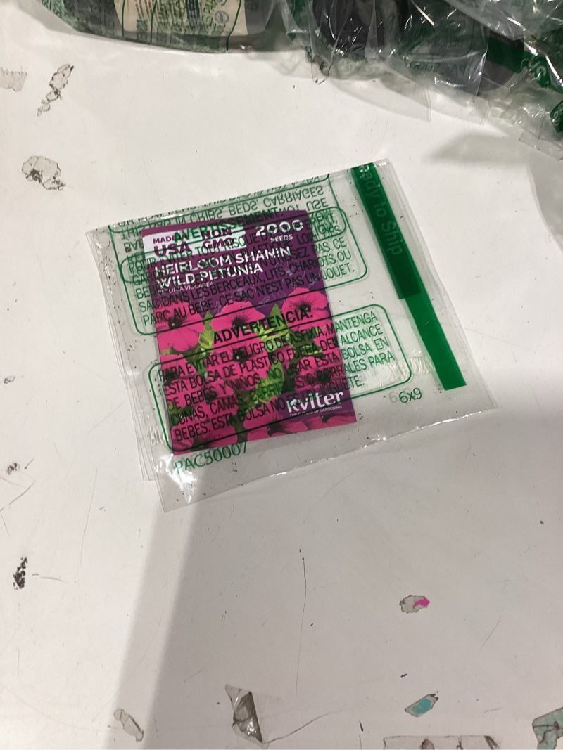 Condition photo showing New/Like New for kviter 2000 shanin wild petunia seeds for planting (p?tuni? vi?lacea) – violet petunia seed packets bulk – annual purple flower seeds to plant outside in hanging baskets, flower garden, containers
