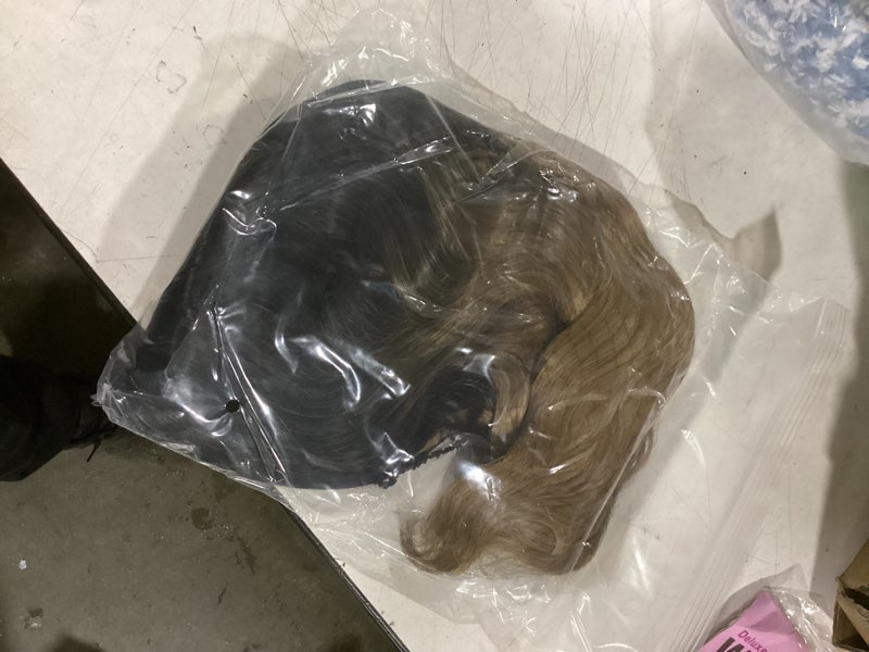 Condition photo showing Good Condition for onice ombre brown bob wig with bangs 14 inches curly wigs for women short wavy bob wigs with dark root heat resistant synthetic wigs for beginners (black to brown) ombre brown curly 14 inch