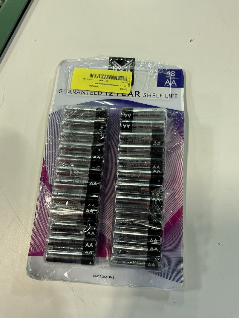 Condition photo showing Good Condition for member's mark aa alkaline batteries, 48 pack
