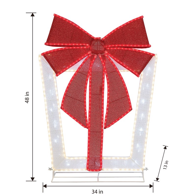 holiday living 4-ft led white giftbox decoration in the outdoor christmas