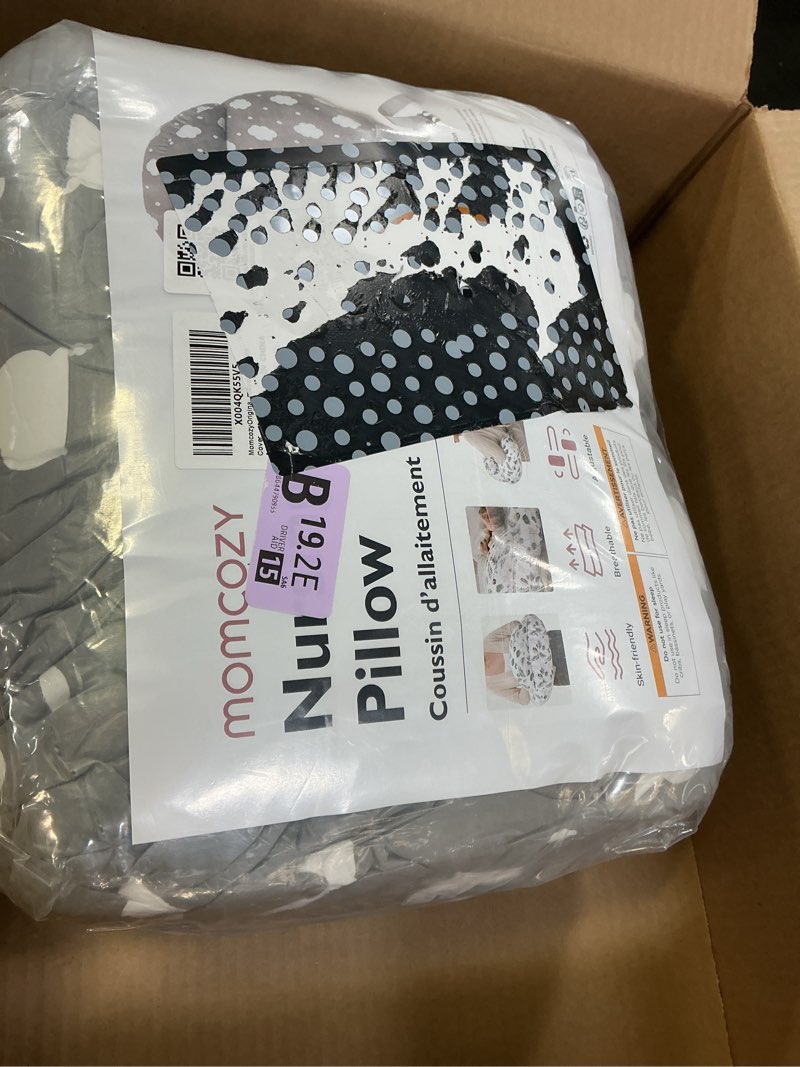 Condition photo showing New/Like New for momcozy original nursing pillow for breastfeeding-pioneering safety fence- wider feeding pillows for more support for mom & baby- easier nursing & hand free- fit for all, removable cotton cover grey