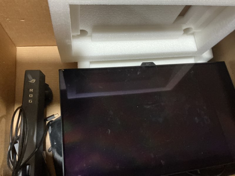 Condition photo showing As Is for ASUS ROG Strix 27” 1440P OLED Gaming Monitor (XG27AQDMG) - QHD, Glossy OLED, 240Hz, 0.03ms, Custom Heatsink, Anti-flicker,Uniform Brightness, G-SYNC Compatible, 99% DCI-P3, DisplayWidget, 3yr warranty