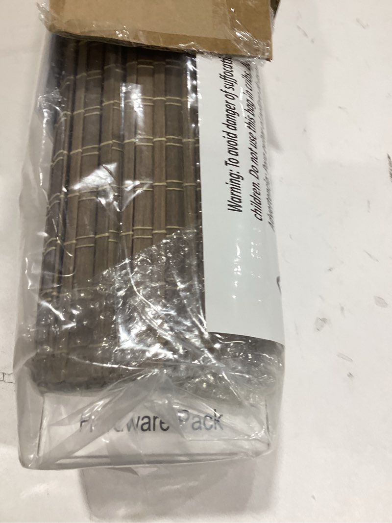 Condition photo showing New/Like New for lazblinds cordless bamboo roman shades, privacy blinds for interior windows, room darkening roll up bamboo blinds for home & patio, 30.5" w x 64" h, bdp-driftwood privacy - driftwood 30 1/2" w x 64" h