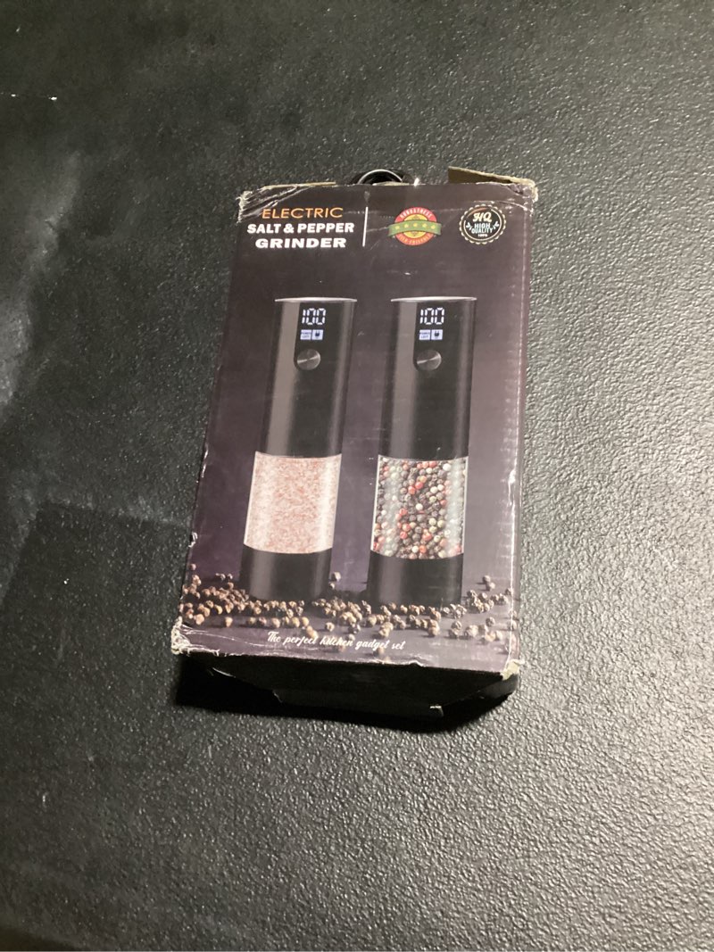 electric salt and pepper grinder set - usb rechargeable with display screen and led lights,  upgraded larger capacity, adjustable coarseness