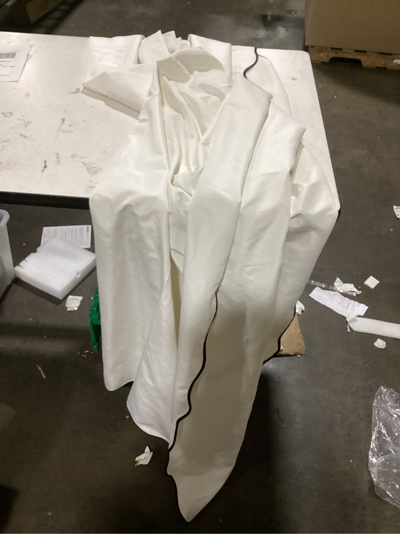 Condition photo showing Good Condition for (Similar To)MIULEE White Scalloped Shower Curtain Linen Textured with 12 Metal Hooks Cute Heavy Duty Washable Waterproof Thick Cloth Shower Curtains with Black Border for Bathroom Hotel Bathtub,W72*L72 White 72\"W x 72\"L (Pack of 1)