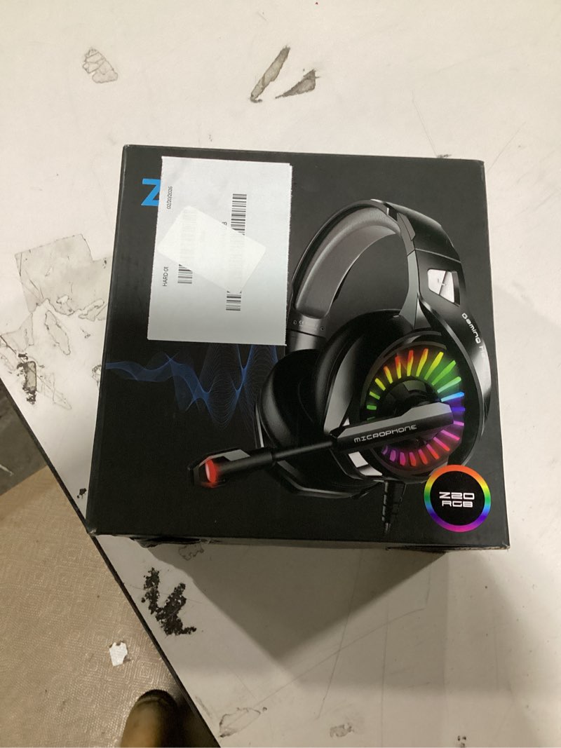 Condition photo showing New/Like New for ZIUMIER Gaming Headset with Microphone, Compatible with PS4 PS5 Xbox One PC Laptop, Over-Ear Headphones with LED RGB Light, Noise Canceling Mic, 7.1 Stereo Surround Sound Black