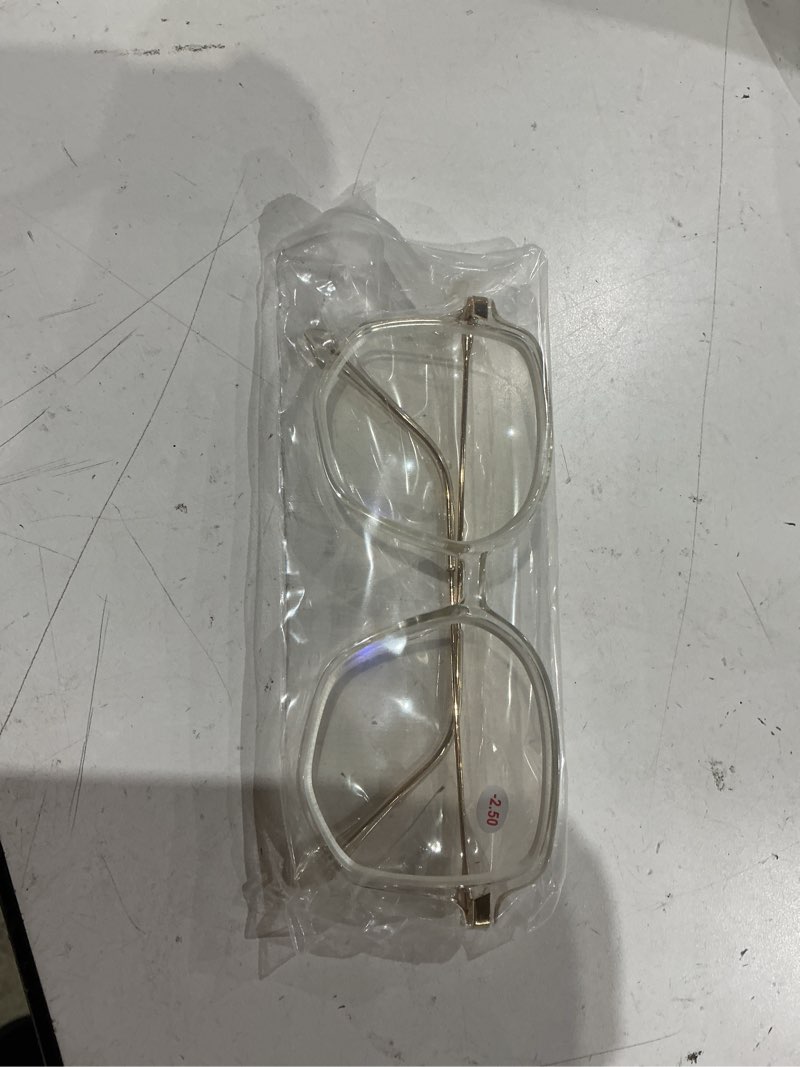 Condition photo showing Good Condition for oversized myopia glasses for men women stylish nearsighted glasses large frame distance eyewear transparent -2.5 diopters