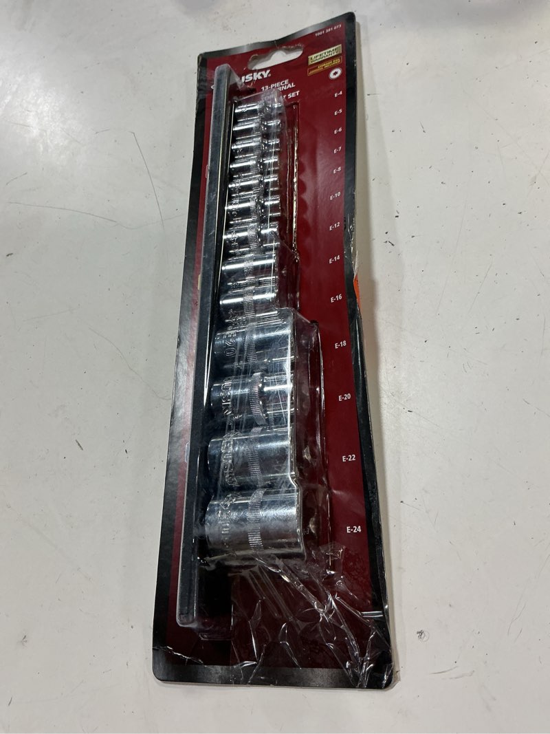 Condition photo showing Good Condition for husky 1/4 in.,3/8 in.,1/2 in. e-torx socket set (13-pieces)
