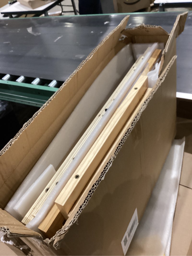 Condition photo showing As Is for window cat perch catio, wood cat window box, window catio for indoor cats. suitable single hanging window with an inner diameter of the window frame with a net opening width of 24-35 in. kgccizi. wooden frame + acrylic