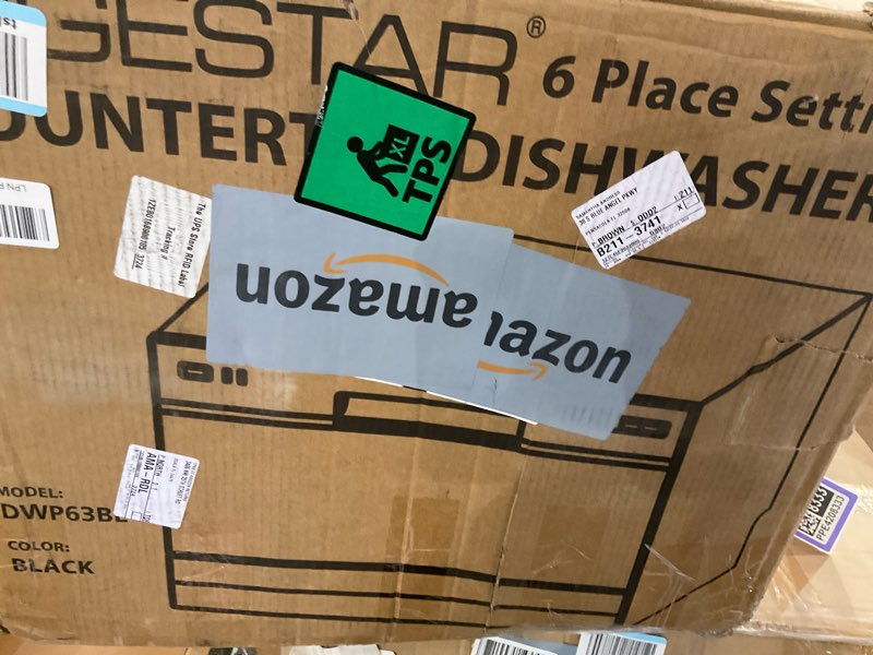 Condition photo showing As Is for edgestar dwp62bl 6 place setting portable countertop dishwasher - black