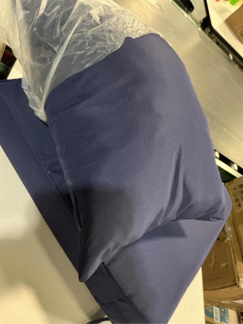 Condition photo showing As Is for outdoor seat cushion set, waterproof & fade resistant patio chair cushions, outdoors cushion for patio furniture, 24 x 24 x 5.75 inch, outdoor couch cushions with handle and ties, navy blue navy blue 24*24+5.75/25*22.5"