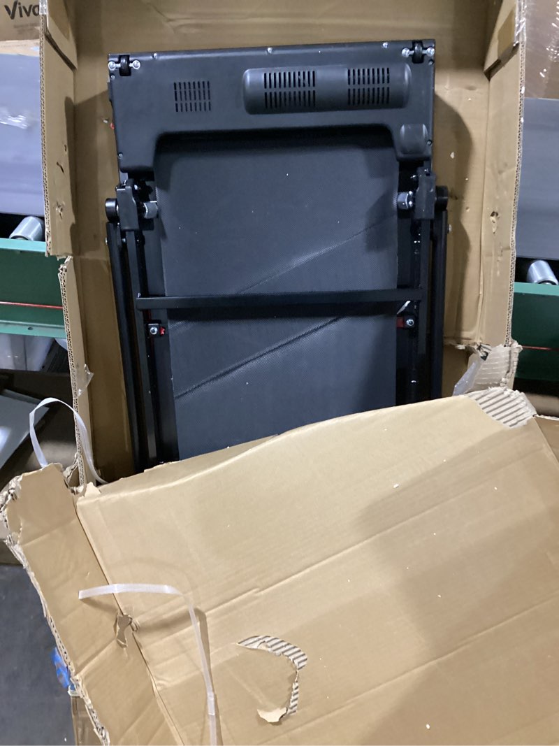 Condition photo showing As Is for **similar to** walking pad treadmill with handle bar for home office,3.0hp low noise portable folding under desk treadmill with remote control,jogging running machine,350 lbs capacity,led display
