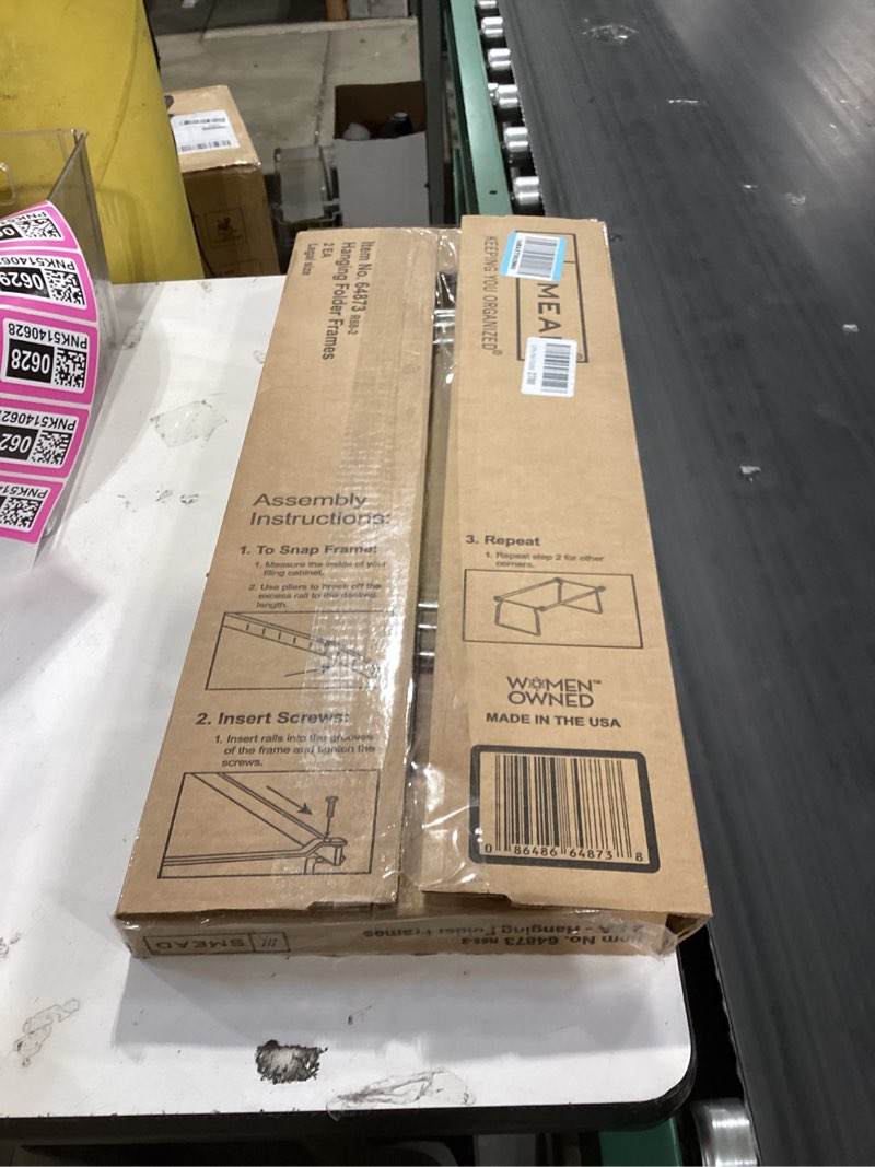 Condition photo showing Good Condition for smead 64873 hanging folder frame  legal size  23-27  long  steel  2/pack
