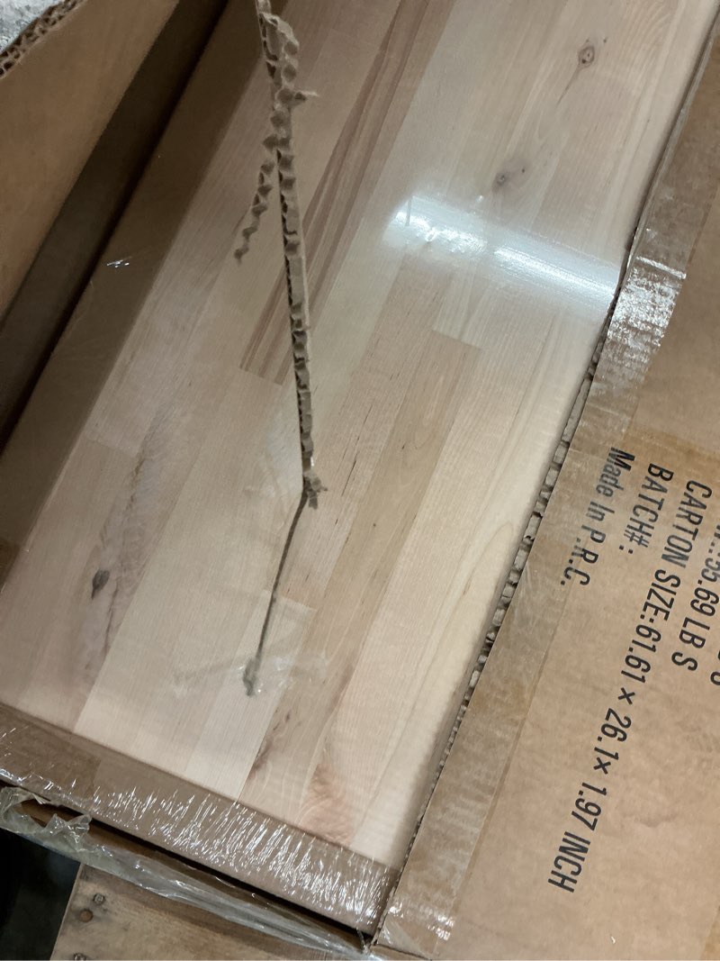 Condition photo showing New/Like New for birch solid wood table top unfinished work bench top desktop 60"x25"x1.5" | 5ft solid birch tabletop,dining table slab, kitchen island, food prep workspace 60"l x 1.5"w