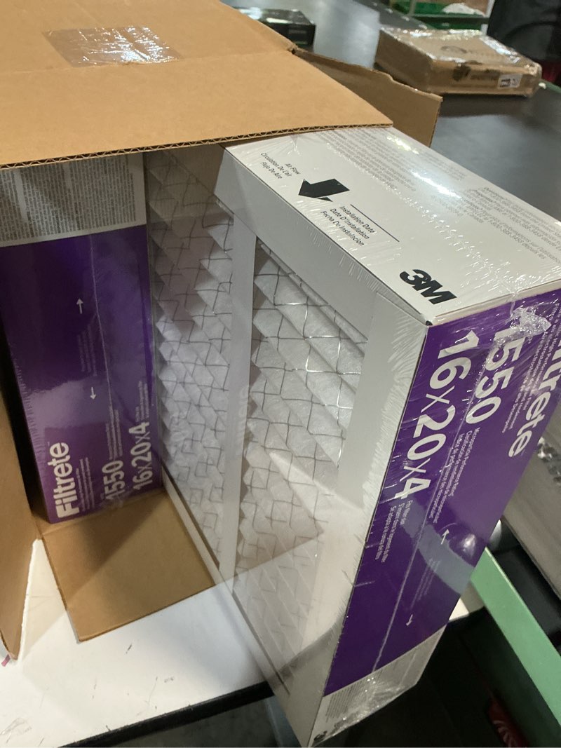 Condition photo showing New/Like New for filtrete 16x20x4 air filter  mpr 1550 merv 12  ultra allergen reduction  2 filters