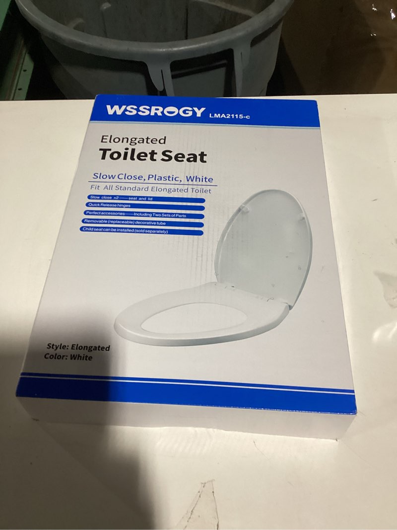 Gerber Elongated Toilet Seat with Cover, Soft Close, No Slam, Quick & Easy Install, Heavy-Duty Plastic, Adjustable Fit for Standard Elongated Toilets, Durable & Fade-Resistant, White G0099213