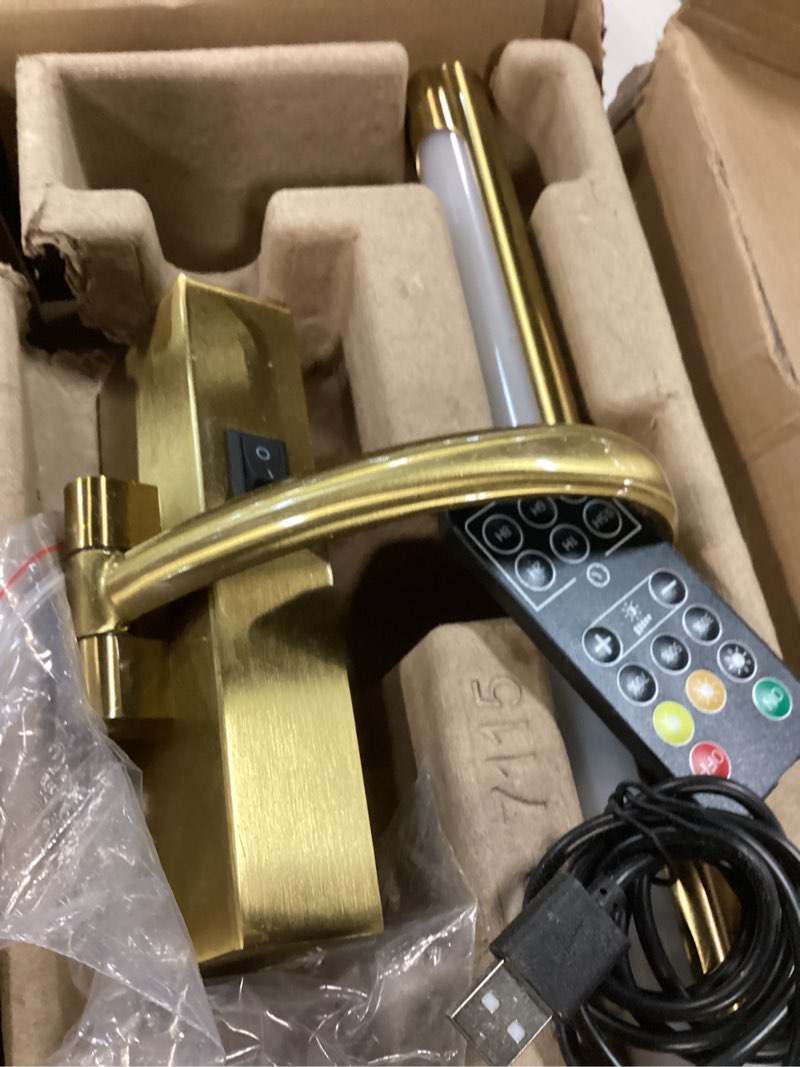 Condition photo showing Good Condition for rechargeable picture light with remote control,12 inch brass finish adjustable wireless art lighting fixture,painting lights with timer,3 color temperature and dimmable 12inch brass