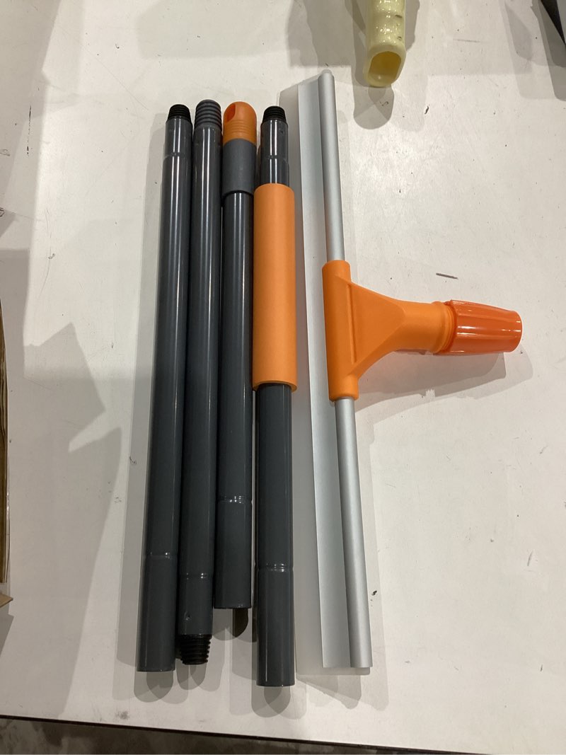 Condition photo showing Good Condition for silicone floor squeegee for shower glass, floor, and garage - heavy-duty pet hair remover, bathroom tile cleaner, window wiper - flexible, no streaks, compact storage