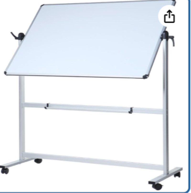 VIZ-PRO Double-Sided Magnetic Mobile Whiteboard, 96 x 48 Inches, Rolling Dry Erase Board Easel Stand