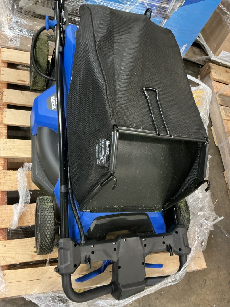Condition photo showing As Is for kobalt 40-volt 21-in brushless battery push lawn mower 6 ah (battery and charger included)