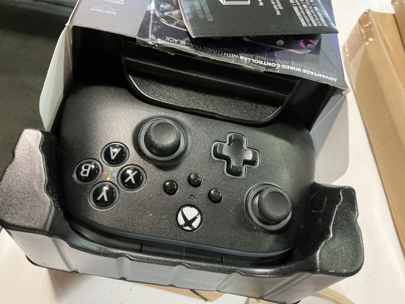 Condition photo showing As Is for powera advantage wired controller for xbox series x|s with lumectra - black, gamepad, wired video game controller, gaming controller, works with xbox one and windows 10/11, officially licensed black/led single