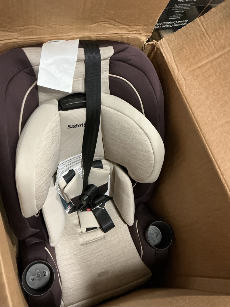 Condition photo showing As Is for safety 1st convertible car seat, convert from rear to forward facing and belt-positioning booster, dunes edge, from birth to age 10, trimate