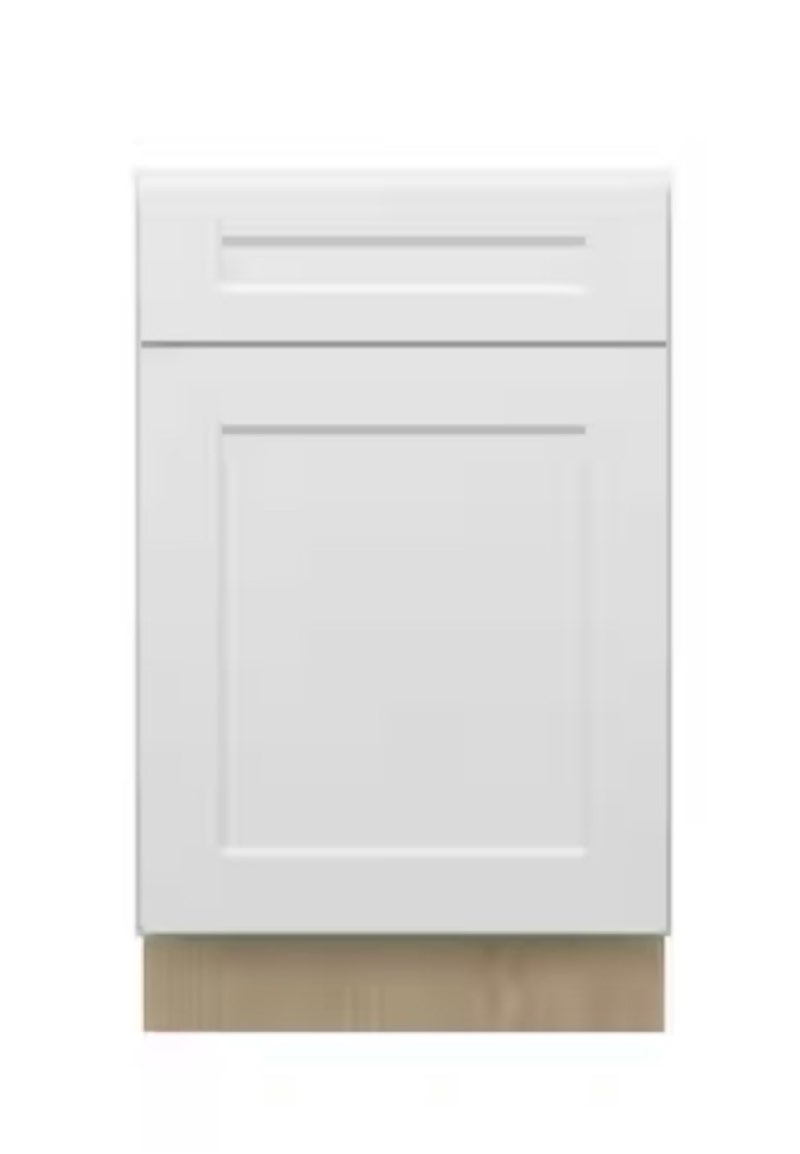 norfolk shaker 21 in. w x 34.5 in. h x 24 in. d in painted white plywood assembled base cabinet