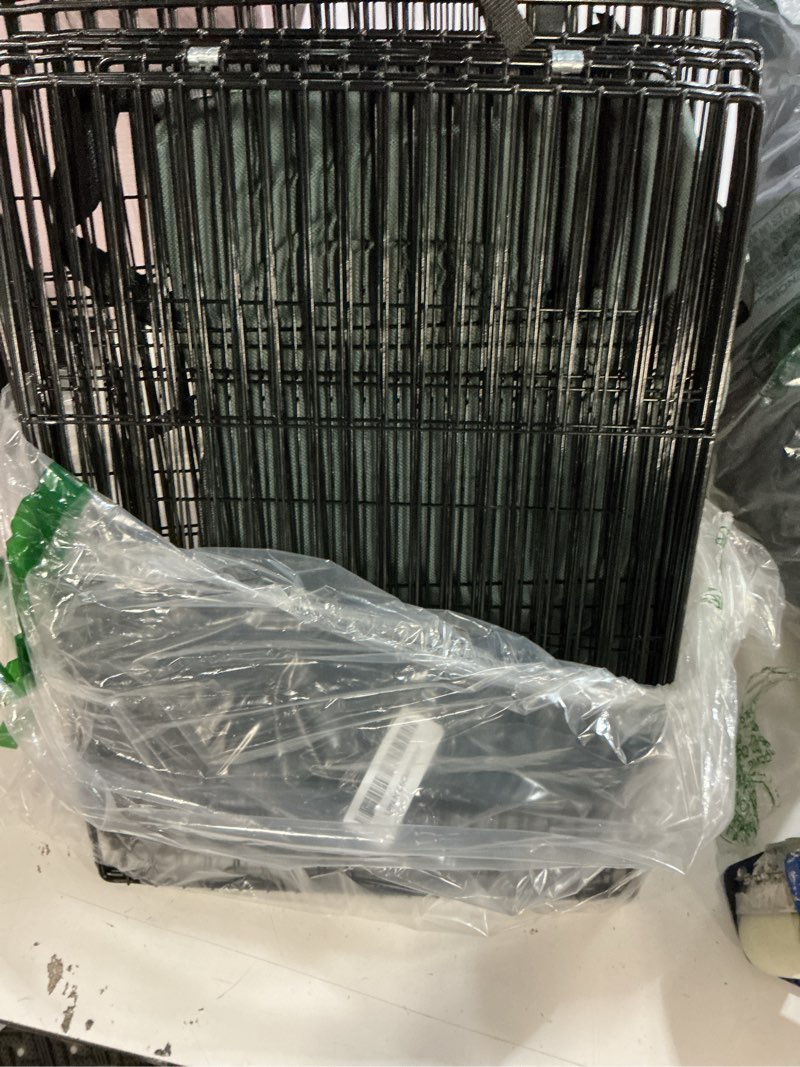 Condition photo showing Good Condition for 12 panels small animal playpen, 48" x 24" x 16" pet playpen with waterproof mat, c&c cage for guinea pigs, puppy play pen, bunny playpen, indoor outdoor portable metal wire yard fence 12 panels - 48"l x 24"w x 16"h black