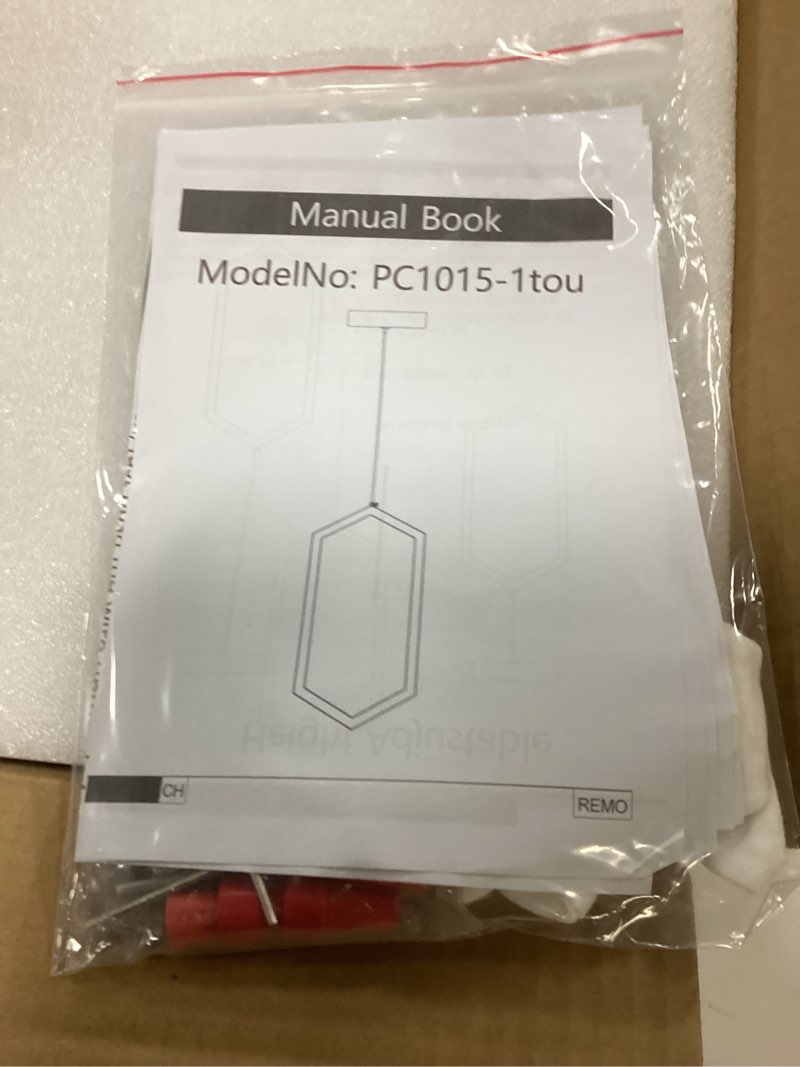 Condition photo showing Good Condition for (Only 1 pc) Ring Chandelier Modern LED Dimmable Pendant Lighting Adjust Ceiling Light for Kitchen Island Foyer Lobby Living Room Staircaes Black Black 20in x 9.4in x 70in