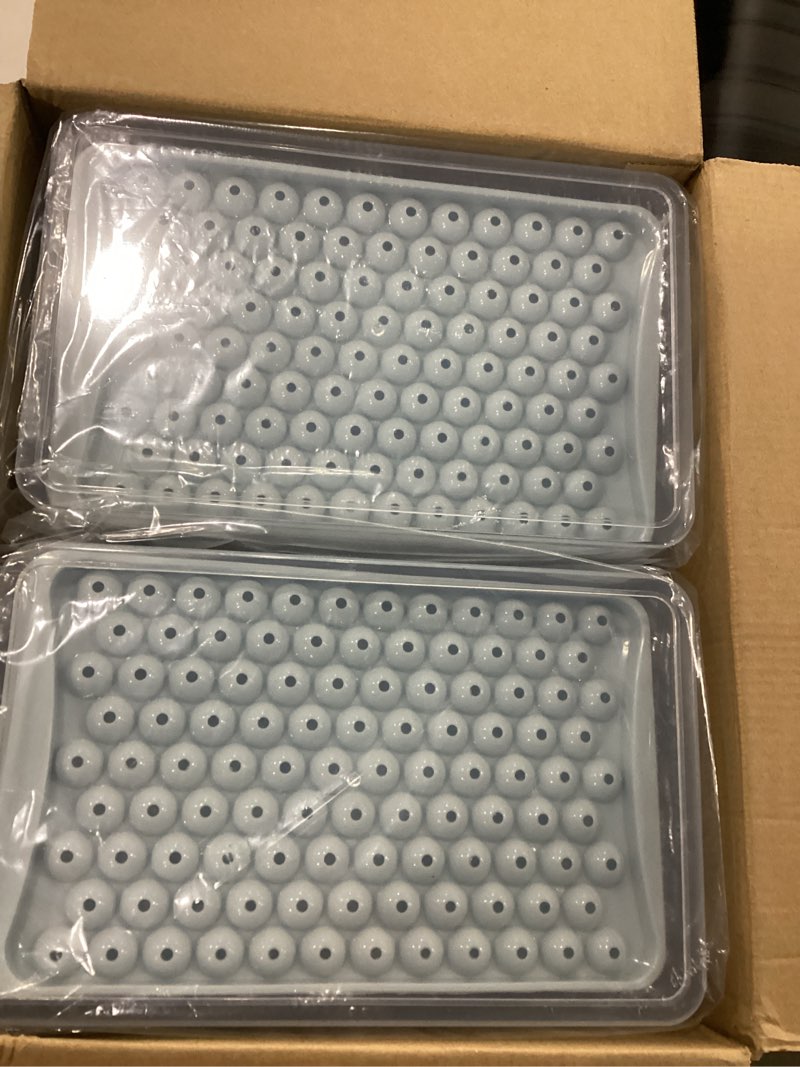 Condition photo showing Good Condition for round ice cube tray set pack of 4, bpa-free stackable trays with lid & tongs, 104 ice balls per tray for whiskey, drinks, and cocktails, quick release round ice cube mold, blue 16 trays