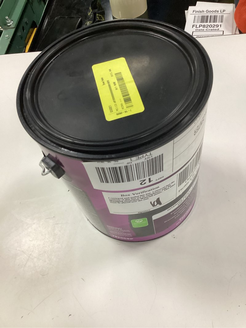 Condition photo showing New/Like New for glidden fundamentals black magic / black eggshell interior paint, 1 gallon