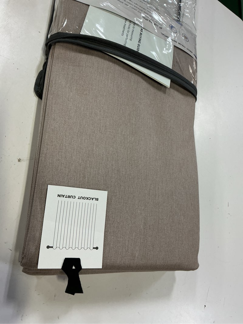 Condition photo showing New/Like New for 100% blackout shield brown linen blackout curtains for bedroom 90 inches long, back tab/rod pocket living room drapes, thermal insulated blackout curtains 2 panels set, 50" w x 90" l,copper brown canyon | copper brown 50"w x 90"l (pack of 2)