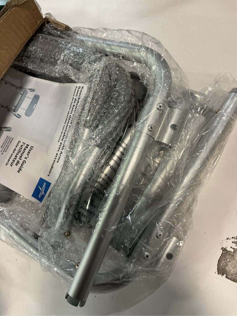 Condition photo showing Good Condition for Medline Backless Shower Chair with Arms - 350 lb. capacity, Bench, Stool, Seat for Elderly, Seniors Independent Adult and Disabled Adults