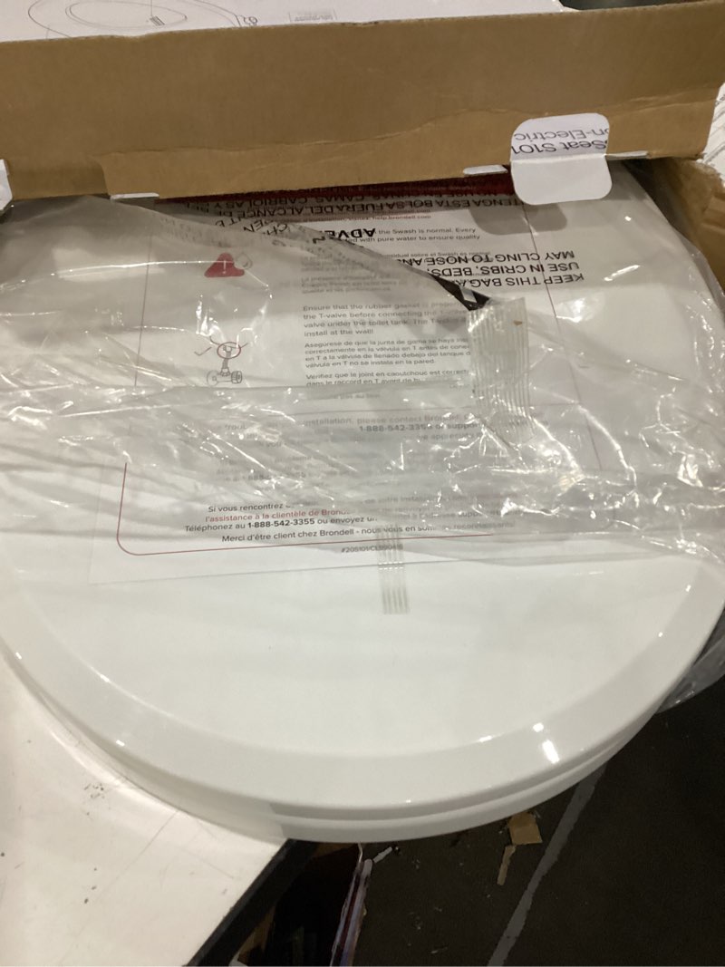 Condition photo showing Good Condition for brondell bidet toilet seat non-electric swash seat, fits round toilets, white – dual nozzle system, ambient water temperature – bidet with easy installation s101 round
