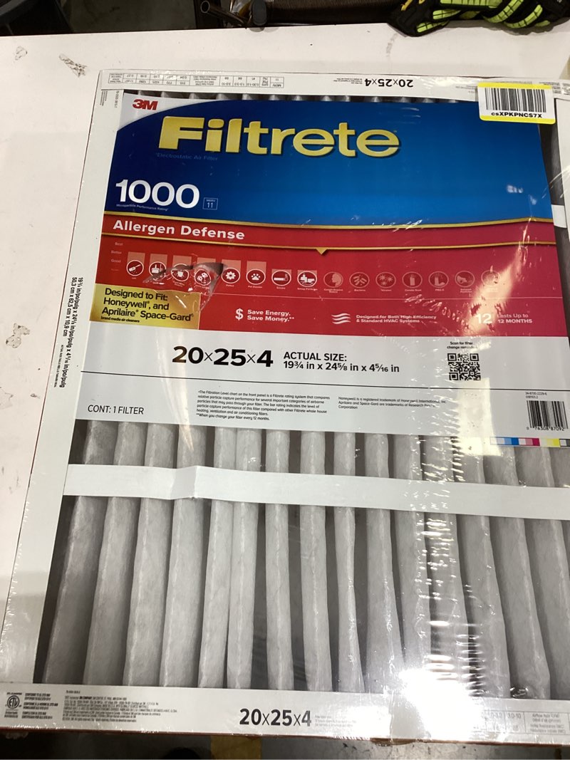 filtrete 1000 20x25x4