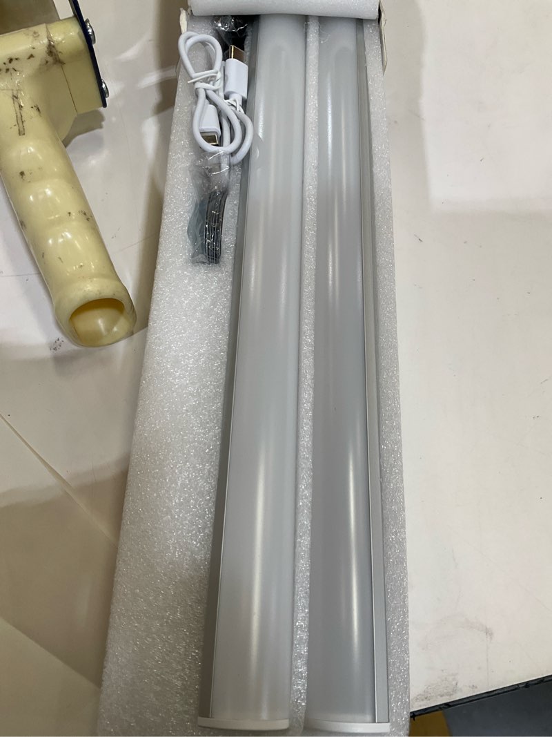 Condition photo showing Good Condition for closet lights motion sensored with eye-protection design, rechargeable led wardrobe lighting with remote and magnetic,120 led 4000 mah cabinet light battery operated for pantry wardrobe, 24inch silver 60cm