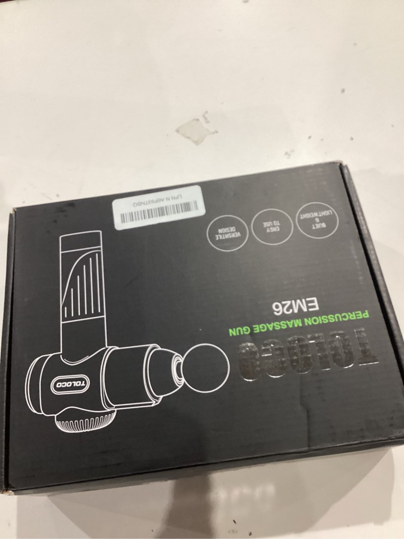 Condition photo showing Good Condition for toloco massage gun, deep tissue back massage for athletes for pain relief, percussion massager with 10 massages heads & silent brushless motor, valentines day gifts for him her, black