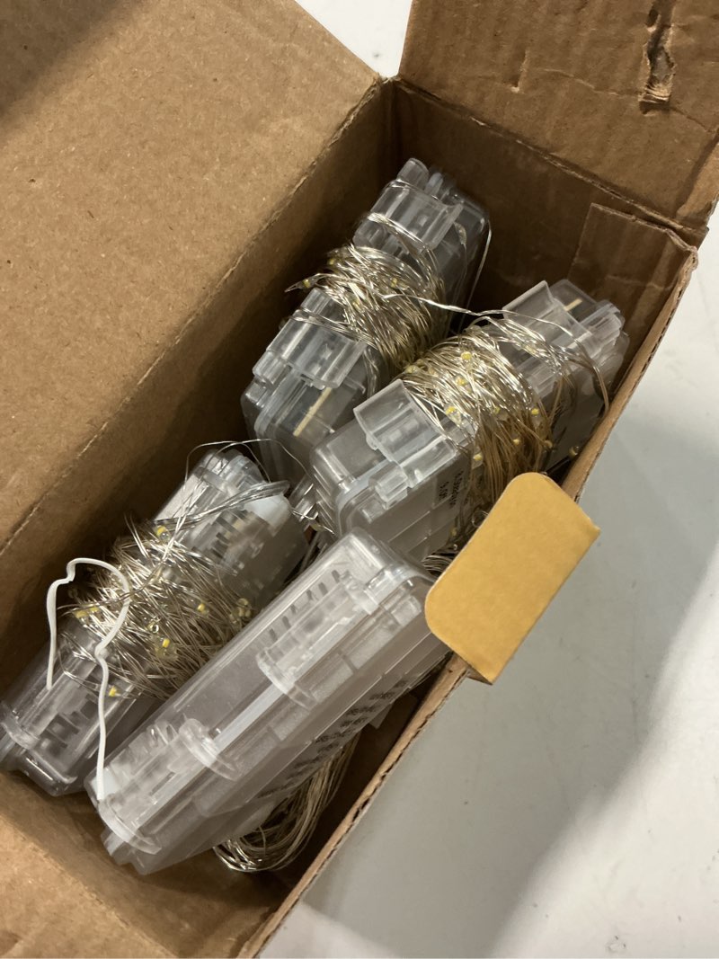 Condition photo showing Good Condition for 4 Pack 100 LED Fairy Lights Battery Operated with Remote, 33FT Waterproof Twinkle Lights with Timer & 8 Modes, Fairy String Light Outdoor Indoor for Bedroom Classroom DIY Christmas Decor (Warm White) Warm White 4 Pack