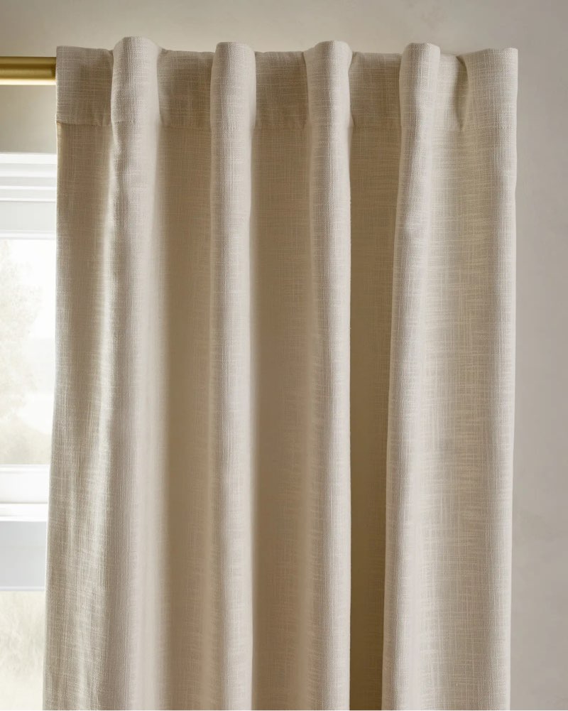 quince textured cotton room darkening curtain 48*84 inc color ivory 