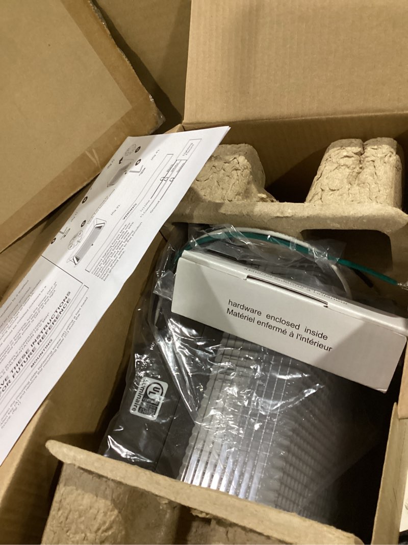 Condition photo showing As Is for tierone 50w led wall pack light dusk to dawn photocell outdoor commercial security area lighting fixture ul listed 5500lm 4000k daylight 400w hps/hid equivalent ip65 waterproof 120-277v 4pack bronze-4pk 50w