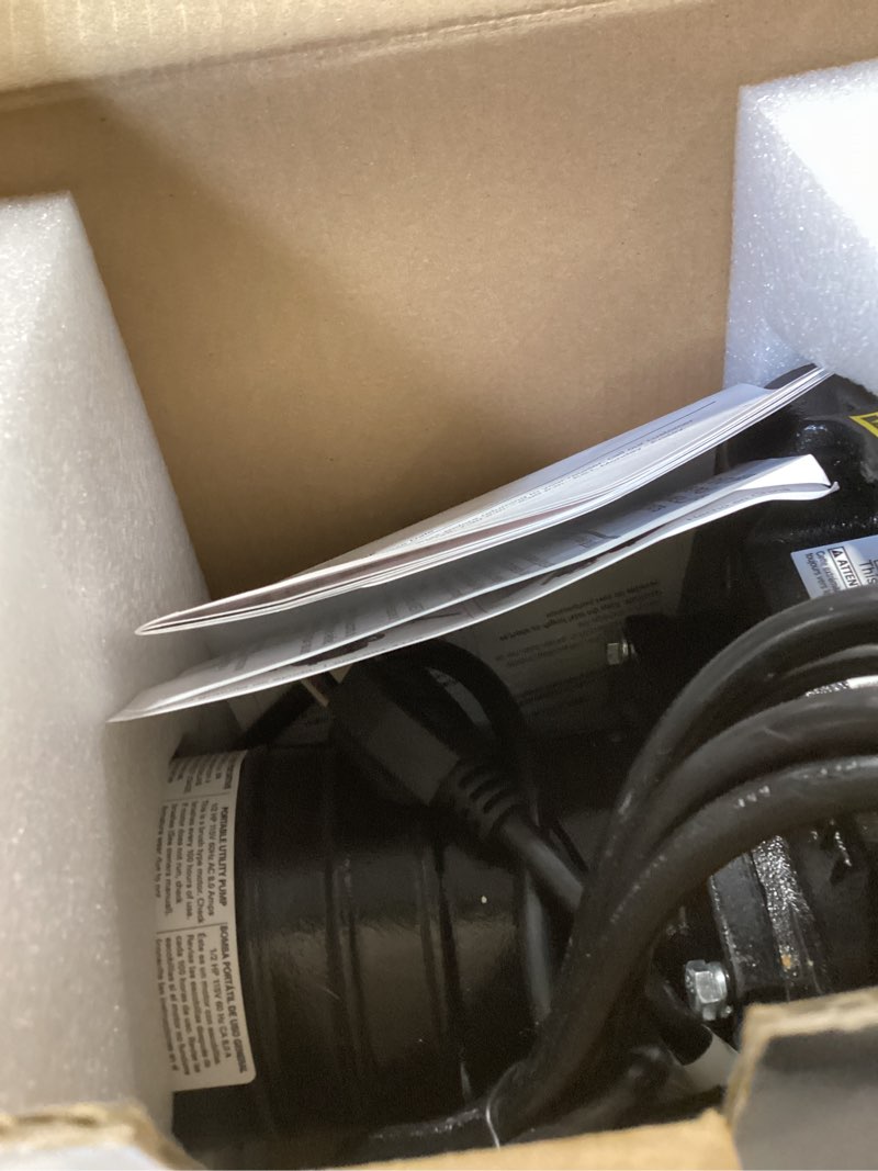 Condition photo showing As Is for utilitech 1/2-hp 115 -volt 25-gallon cast iron electric utility pump
