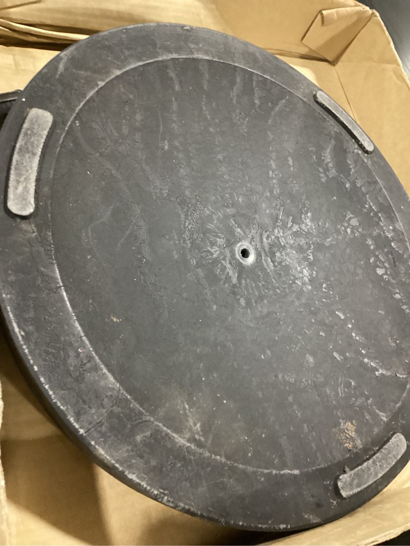 Condition photo showing Good Condition for 66lbs patio umbrella base square granite umbrella base with handle and 2 casters, heavy duty stone free standing umbrella base outdoor round market umbrella base fit 1.5’’ umbrella pole, grey