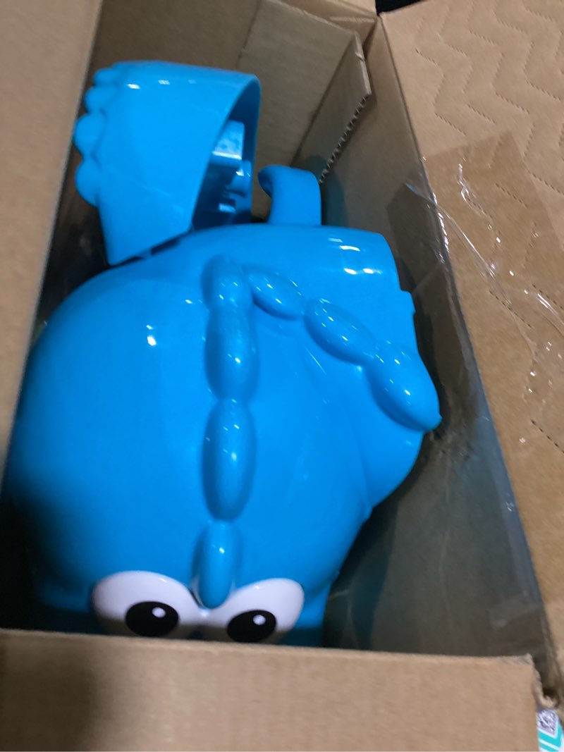 Condition photo showing New/Like New for fisher-price baby crawling toy, poppity pop musical dino ball-popper with sounds for infants ages 6+ months, blue