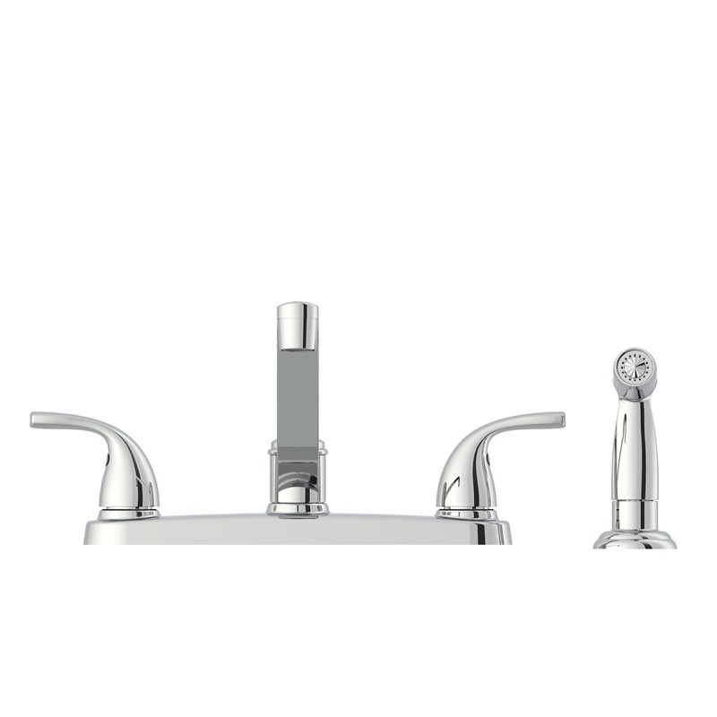 Project Source Dover Chrome Double Handle Kitchen Faucet