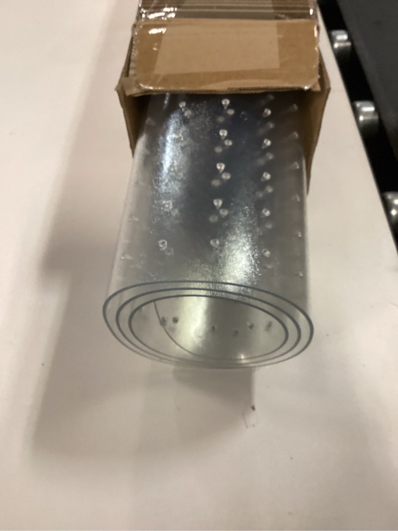 Condition photo showing Good Condition for Office Chair Mat for Carpeted Floors, Desk Mats 48"X30" for Rolling Desk on Low Pile Carpets, Small Computer Gaming Plastic Floor Mats for Office Chair on Carpet, Easy Glide Without Curling