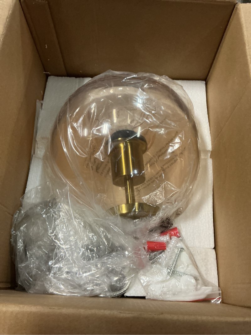 Condition photo showing New/Like New for light coffee glass pendant lights kitchen island gold hanging light fixture glass globe pendant light modern pendant lighting for kitchen island bedroom dining room (7.87", 1 pack) light coffee 1 pack 7.87 in