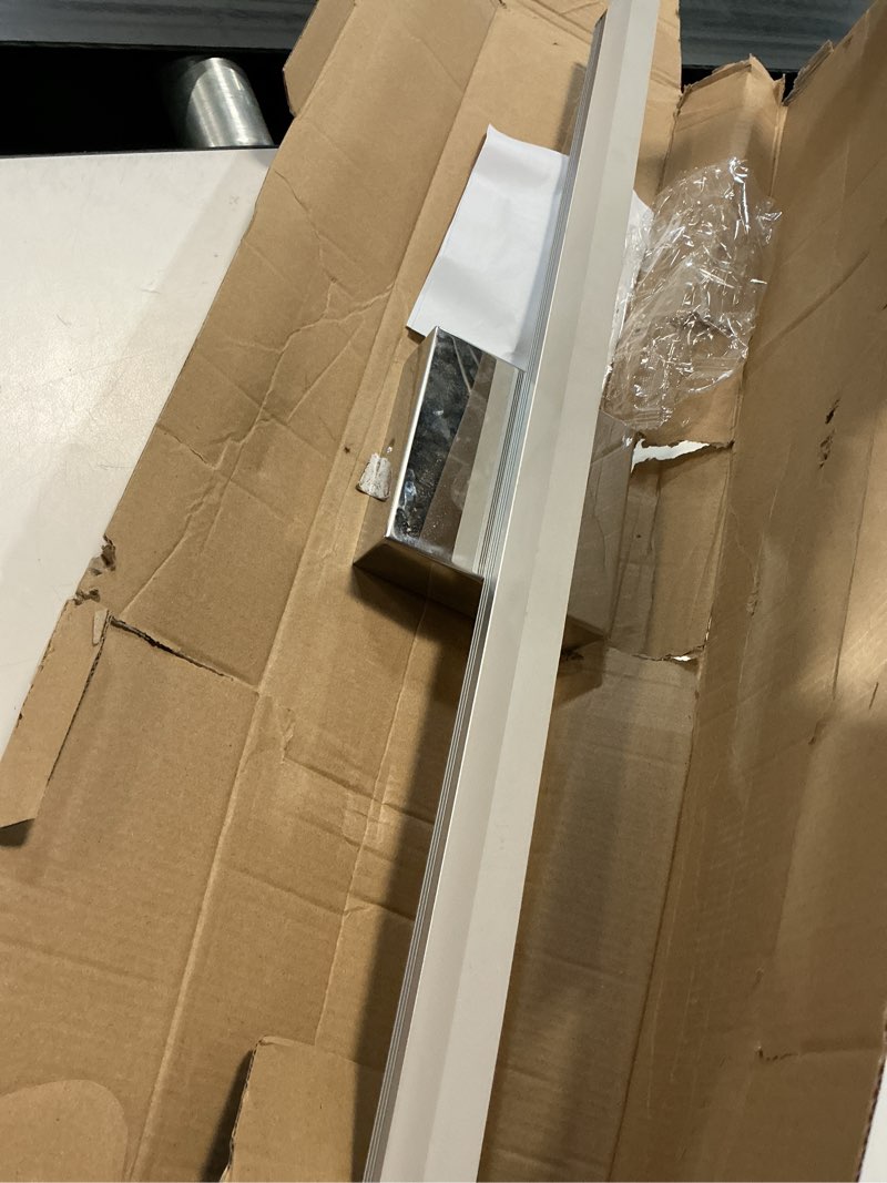 Condition photo showing As Is for modern led vanity lights for bathroom 1 pack 16in 9w daylight white chrome bathroom light fixtures lights over mirror vanity lighting fixtures vanity light 16 in (1 pack) a-silver